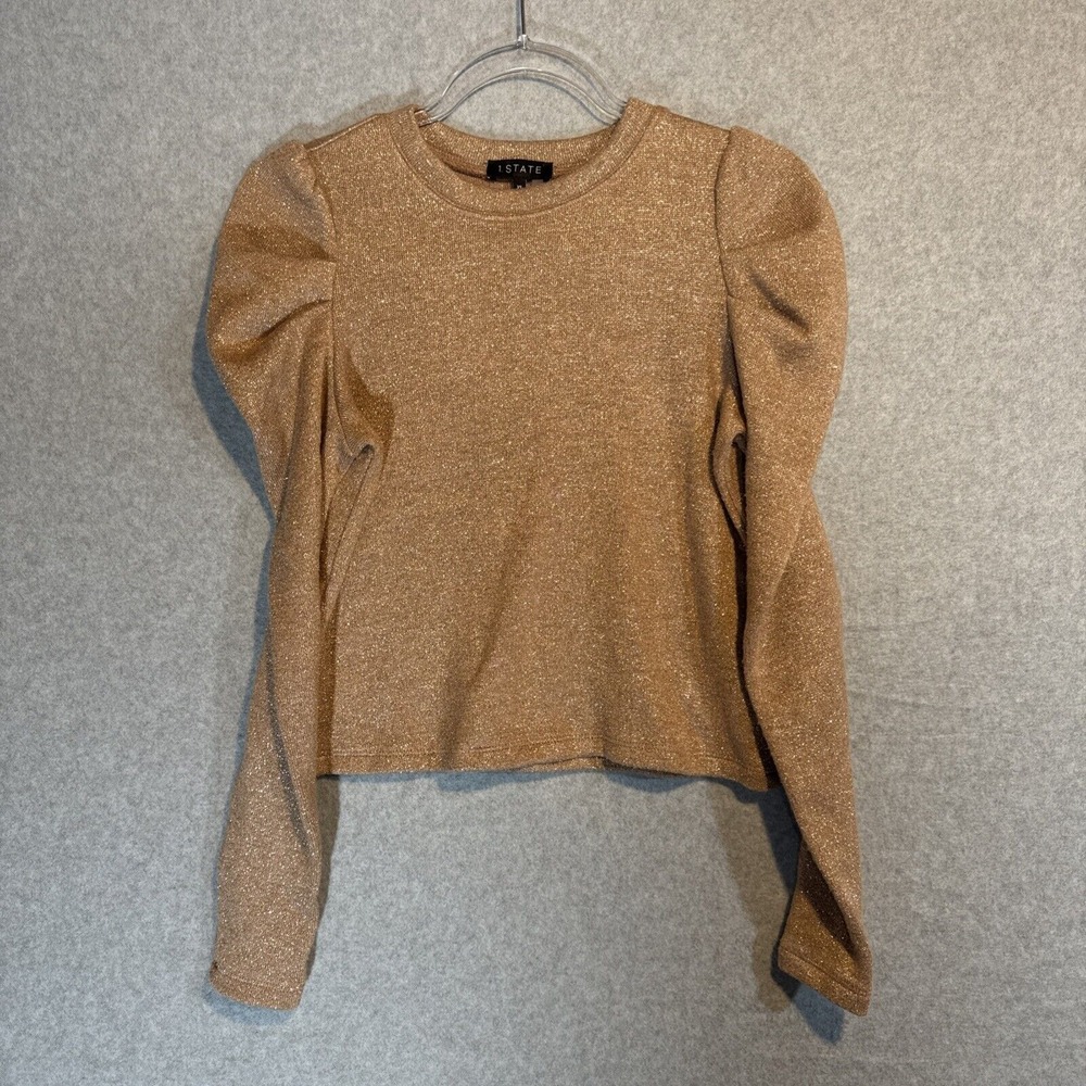1 State Silver Gray Puff Sleeve Sweater Size XS (see measurements) Nordstroms